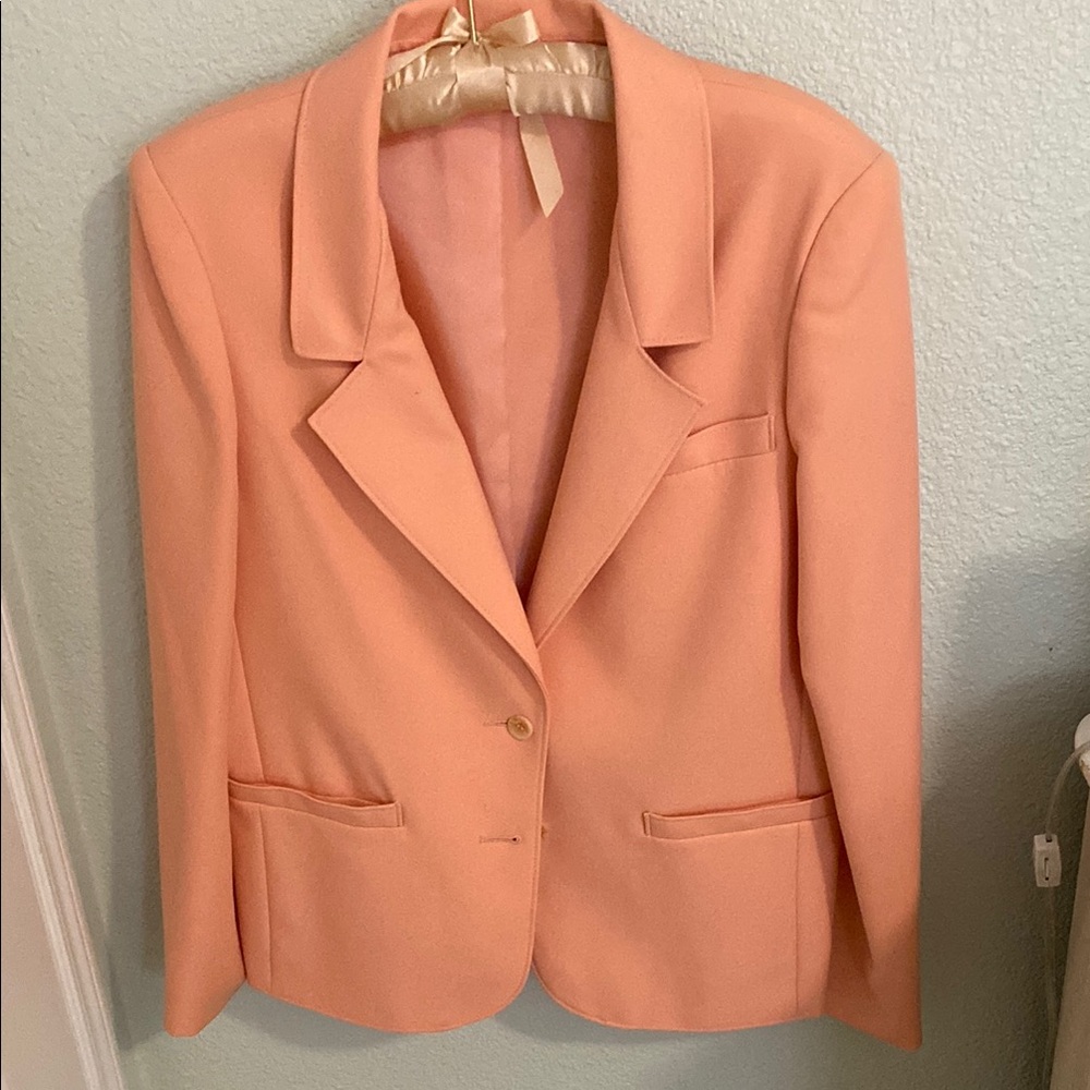 Source Unknown Orange Blazer Tailored Suit Jacket